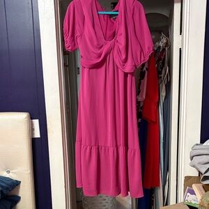 Donna Morgan Fuchsia Midi Dress